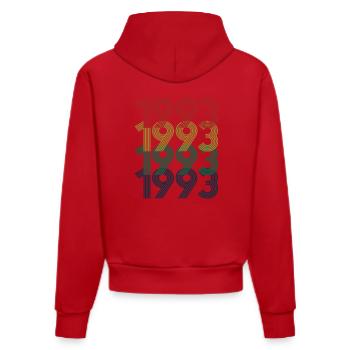 Cool Retro 1993, 30 ans, cadeau de 30e anniversaire - Sweat à capuche bio ajusté fabriqué en UE - rouge - Dos