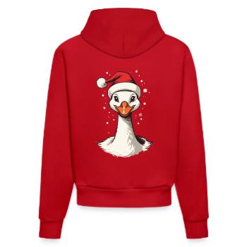 Motif de Noël sucré de canard festif avec chapeau - Sweat à capuche bio ajusté fabriqué en UE - rouge - Dos
