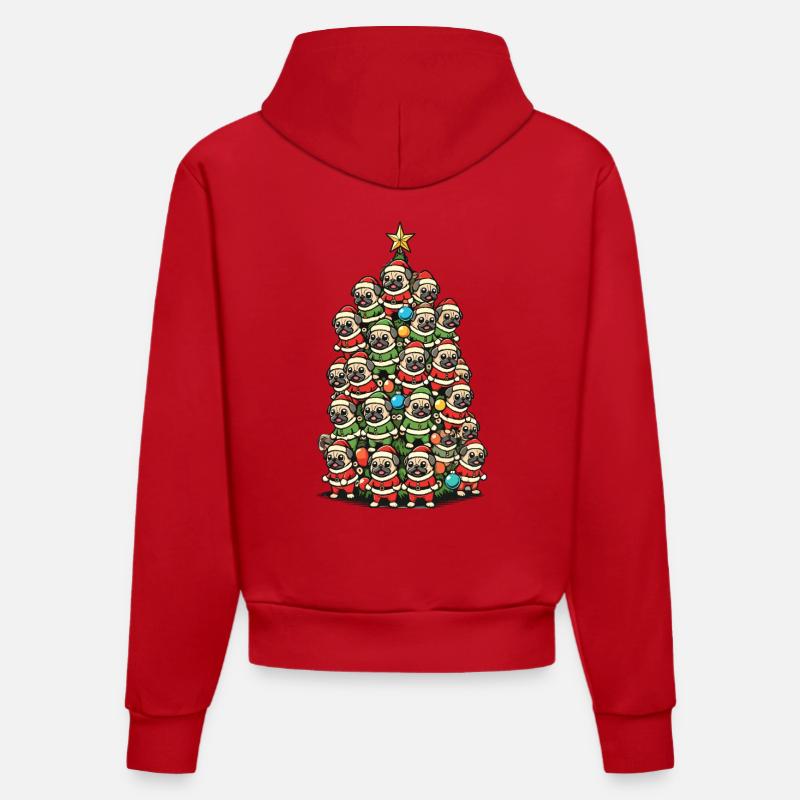 Arbre de Noël Merry Carlin - Sweat à capuche bio ajusté fabriqué en UE - rouge
