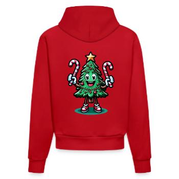 WeMerry Christmas Tree with Candy Canes Retr - Organic Fitted Hoodie Made in EU - red - Back
