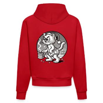 With Coffee Christmas - Organic Fitted Hoodie Made in EU - red - Back