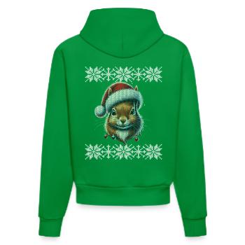 Weihnachtliches Eichhörnchen Mit Weihnachtsmütze - Organic Fitted Hoodie Made in EU - City Green - Hinten