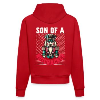 Fils d’un Casse-Noisette Humour de Noël - Sweat à capuche bio ajusté fabriqué en UE - rouge - Dos