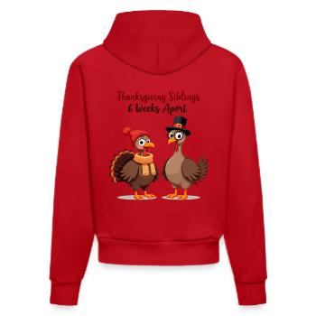 Frères et sœurs de Thanksgiving - Sweat à capuche bio ajusté fabriqué en UE - rouge - Dos