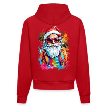 Cool Santa Claus - Organic Fitted Hoodie Made in EU - red - Back