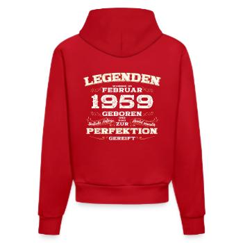 66ème anniversaire cadeau mari Original février 1959 - Sweat à capuche bio ajusté fabriqué en UE - rouge - Dos