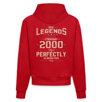 25ème anniversaire cadeau mari Original février 2000 - Sweat à capuche bio ajusté fabriqué en UE - rouge - Dos