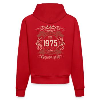50ème Anniversaire Légende Avril Millésime 1975 - Sweat à capuche bio ajusté fabriqué en UE - rouge - Dos