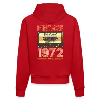 Cassette 53ème Anniversaire Légende Avril Vintage 72 - Sweat à capuche bio ajusté fabriqué en UE - rouge - Dos