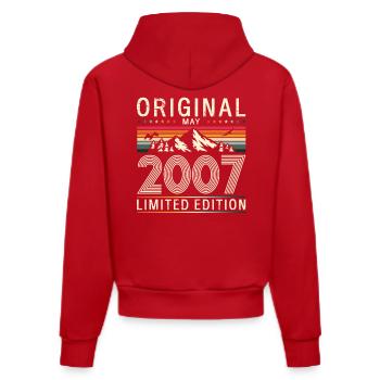 18ème anniversaire cadeau mari Original mai 2007 - Sweat à capuche bio ajusté fabriqué en UE - rouge - Dos