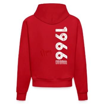 60ème Anniversaire Original Mai Millésime 1966 - Sweat à capuche bio ajusté fabriqué en UE - rouge - Dos