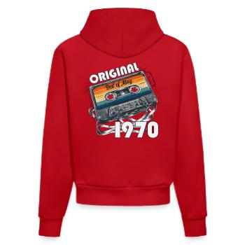 55ème Anniversaire Original Mai Millésime 1970 - Sweat à capuche bio ajusté fabriqué en UE - rouge - Dos