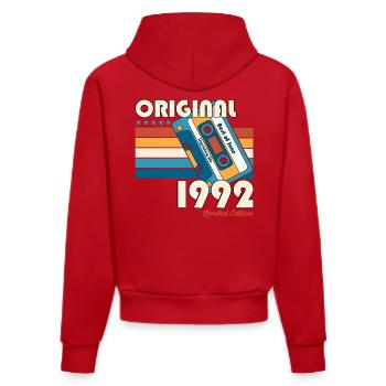 33ème anniversaire cadeau mari cassette juin 1992 - Sweat à capuche bio ajusté fabriqué en UE - rouge - Dos