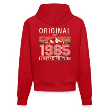 40. Geburtstag Original Juli Jahrgang 1985 - Organic Fitted Hoodie Made in EU - Rot - Hinten