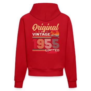 70. Geburtstag Original Jahrgang 1955 - Organic Fitted Hoodie Made in EU - Rot - Hinten