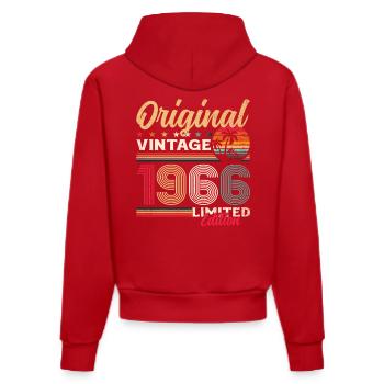 60th Birthday Legend Original Vintage 1966 - Organic Fitted Hoodie Made in EU - red - Back