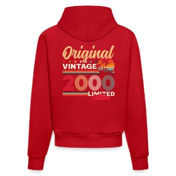 25. Geburtstag Geschenk Mann Original 2000 - Organic Fitted Hoodie Made in EU - Rot - Hinten