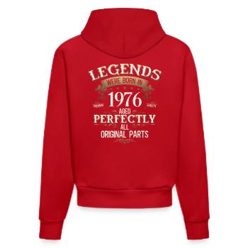 Légende du 50e anniversaire née en 1976 - Sweat à capuche bio ajusté fabriqué en UE - rouge - Dos