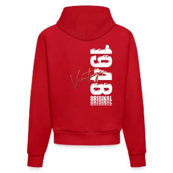 77th Birthday Legend Born in 1948 - Organic Fitted Hoodie Made in EU - red - Back