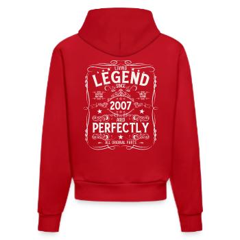 18ème anniversaire cadeau mari Original 2007 - Sweat à capuche bio ajusté fabriqué en UE - rouge - Dos
