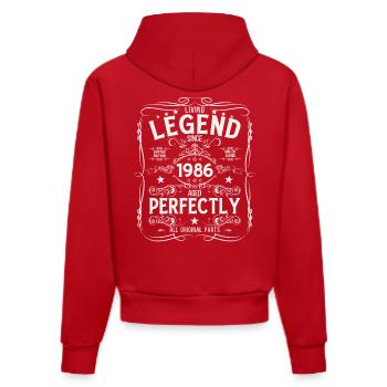 40ème Anniversaire Original Vintage 1986 - Sweat à capuche bio ajusté fabriqué en UE - rouge - Dos
