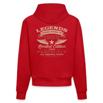 66th Birthday Original Vintage 1959 - Organic Fitted Hoodie Made in EU - red - Back
