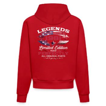 44th Birthday Legends Vintage 1981 - Organic Fitted Hoodie Made in EU - red - Back