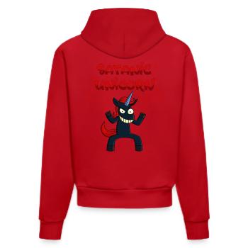 Satanic Unicorn - Organic Fitted Hoodie Made in EU - red - Back
