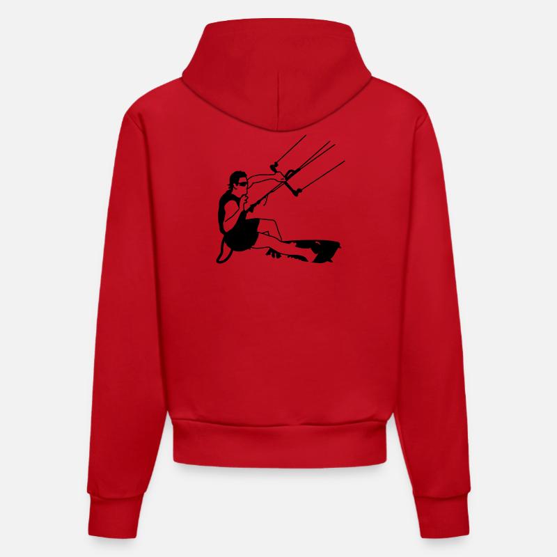 kitesurfer - Sweat à capuche bio ajusté fabriqué en UE - rouge