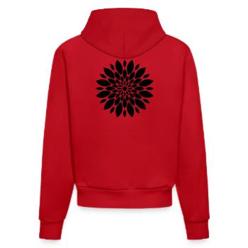 Blüte Mandala Blume Floral - Organic Fitted Hoodie Made in EU - Rot - Hinten