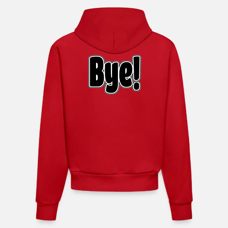 Au revoir!. Expression joyeuse - Sweat à capuche bio ajusté fabriqué en UE - rouge