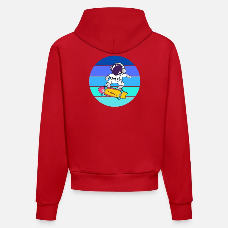 astronaute, space, cosmonaute - Sweat à capuche bio ajusté fabriqué en UE - rouge