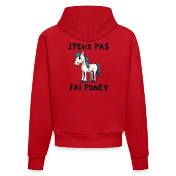 poney, cheval, poney club - Sweat à capuche bio ajusté fabriqué en UE - rouge - Dos