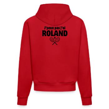 tennis, tennis fan, tennis match - Organic Fitted Hoodie Made in EU - red - Back