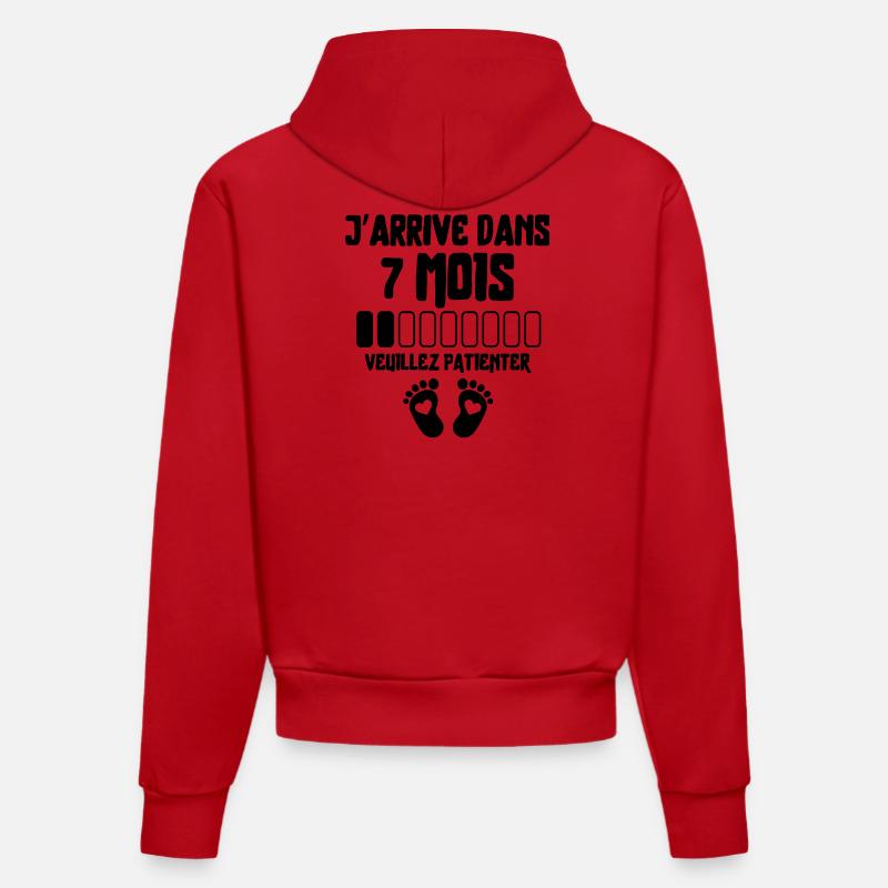 Werdender Vater, werdende Mutter, Schwangerschaft - Organic Fitted Hoodie Made in EU - Rot