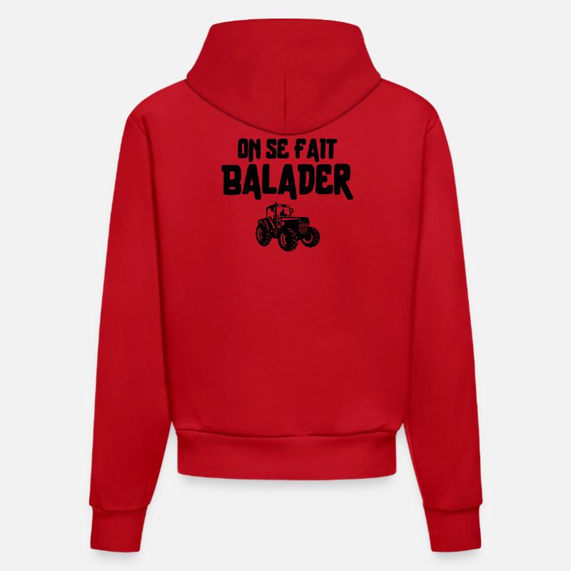 Bauer, Bauer, Bauer, Traktor - Organic Fitted Hoodie Made in EU - Rot