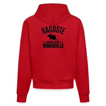 Marseille, je suis Marseillais, Marseille humour - Sweat à capuche bio ajusté fabriqué en UE - rouge - Dos