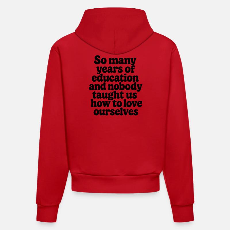 L’amour de soi 2 - Sweat à capuche bio ajusté fabriqué en UE - rouge