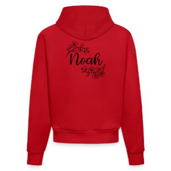 Noah | Name of Name | Vectorgraphic ! - Organic Fitted Hoodie Made in EU - red - Back