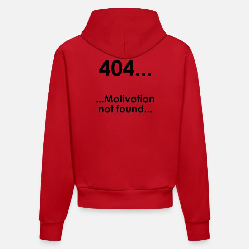 Unispruch "Error404" Student Geschenk, Studenten - Organic Fitted Hoodie Made in EU - Rot