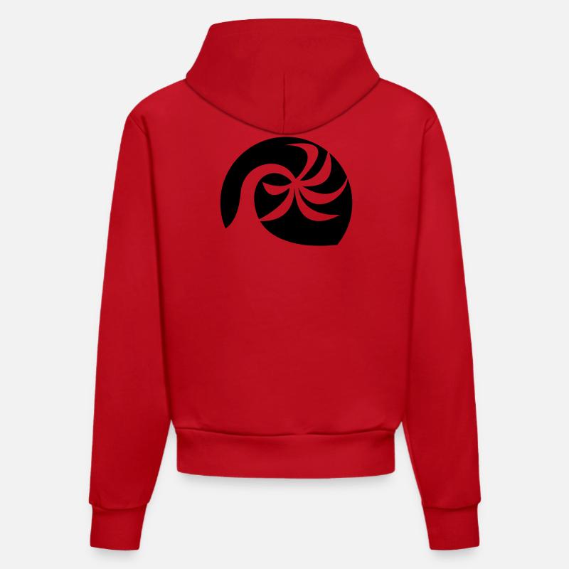 Plage de palmiers - Sweat à capuche bio ajusté fabriqué en UE - rouge