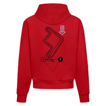 Regattabahn Segelsport Regatta Bahn Segeln Kurs - Organic Fitted Hoodie Made in EU - Rot - Hinten