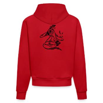 Surfing Penguin - Organic Fitted Hoodie Made in EU - Rot - Hinten
