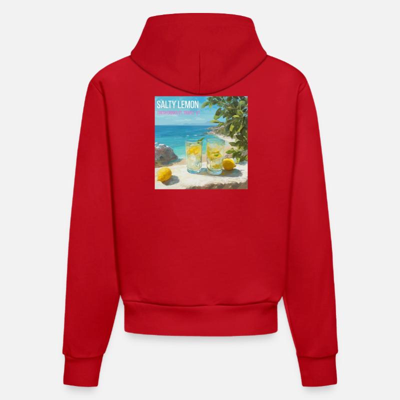 Magic Salt Lemon Beach 87 - Sweat à capuche bio ajusté fabriqué en UE - rouge