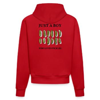 JUSTE UN GARÇON QUI ADORE LES CORNICHONS - Essiggurken - Sweat à capuche bio ajusté fabriqué en UE - rouge - Dos
