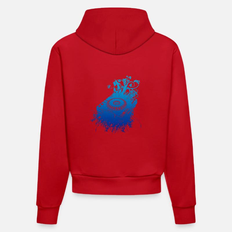 CDJ organique 1000 DJ - Sweat à capuche bio ajusté fabriqué en UE - rouge