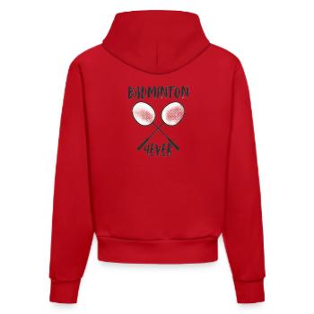 Badminton Forever Racket - Organic Fitted Hoodie Made in EU - red - Back