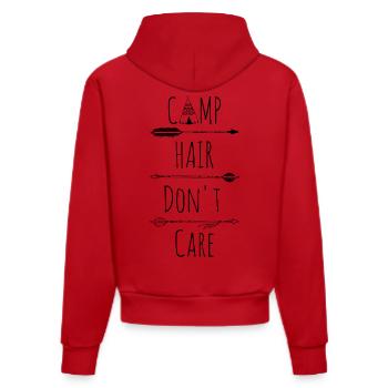 Camp Hair Don't Care - Organic Fitted Hoodie Made in EU - Rot - Hinten