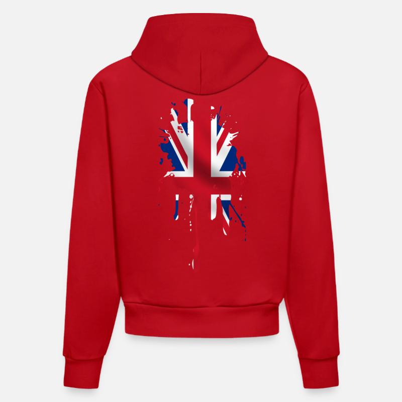 union jack - Organic Fitted Hoodie Made in EU - red