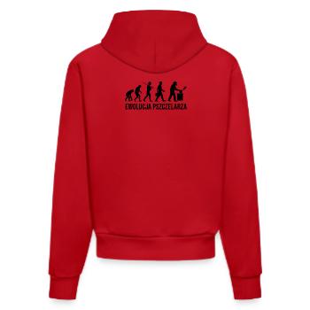The evolution of the beekeeper - Organic Fitted Hoodie Made in EU - red - Back
